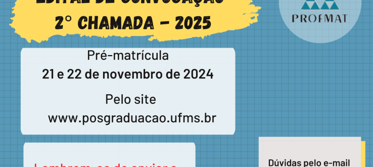 Edital de Convocação para Pré-Matrícula – 2° Chamada